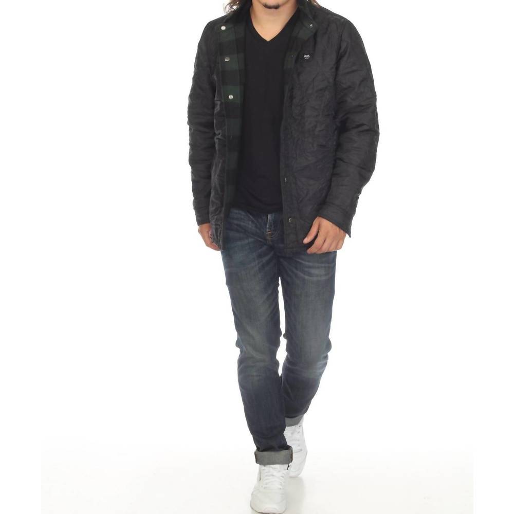 NEW VANS reversible flannel chore coat jacket in green/black plaid - Picture 9 of 9
